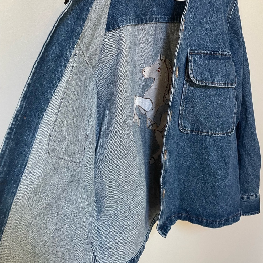 NWOT LC23 Embroidered Denim Overshirt Size XL - Picture 9 of 12